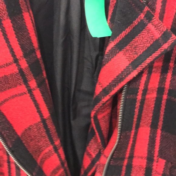 JACK by BB DAKOTA black red checkered blazer zip M - Picture 7 of 8